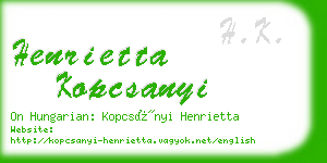 henrietta kopcsanyi business card